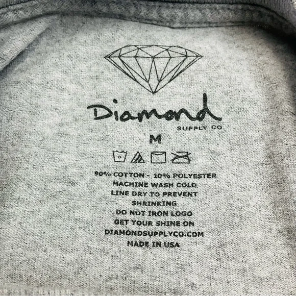 Diamond Supply Co. Women’s Medium  ’Diamond Life’ Gray Long Sleeve Tee Shirt - Picture 9 of 9